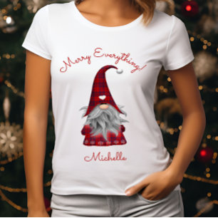 Camiseta Curso Rústico Merry Todo Navidades Gnome Elf