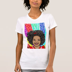 Camiseta Cursos felices   Arte digital   Chica afroamerican