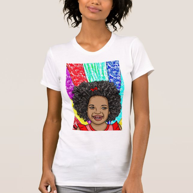 Camiseta Cursos felices | Arte digital | Chica afroamerican (Anverso)