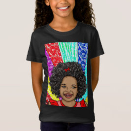 Camiseta Cursos felices | Arte digital | Chica afroamerican
