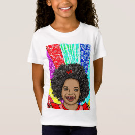 Camiseta Cursos felices | Arte digital | Chica afroamerican