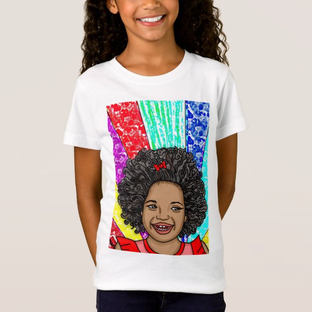 Camiseta Cursos felices | Arte digital | Chica afroamerican (Anverso)