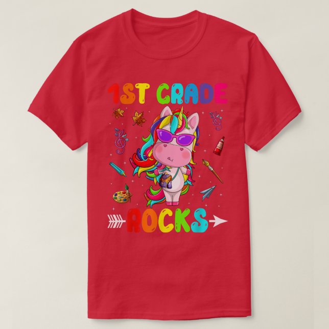 Camiseta Curte 1º Grado Roca Unicornio Bienvenida De Vuelta (Diseño del anverso)