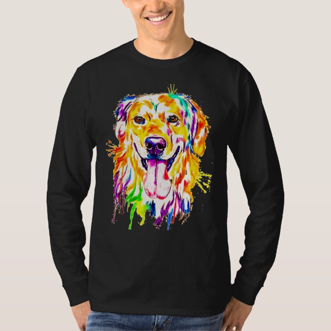 Camiseta Curte acuarela Golden Retriever (Anverso)