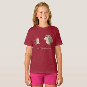 Camiseta Curte Brown Cream Hedgehog Mouse Mejor Amigos