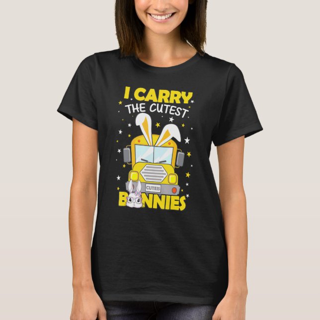 Camiseta Curte Easter School Bus Driver Bunnies Día de Pasc (Anverso)