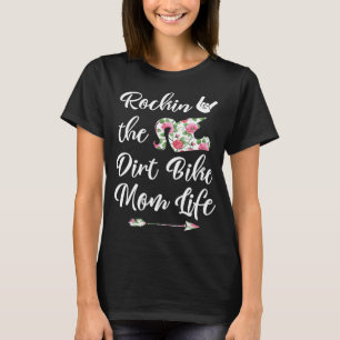 Camiseta Curte Floral Dirt Bike Mom Life Birthday o Christm