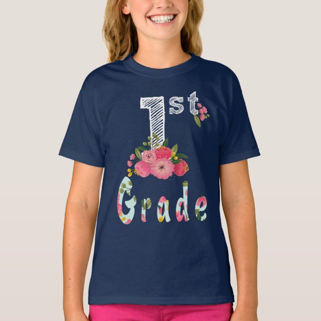 Camiseta Curte Flower 1º grado Volver a la escuela (Anverso)