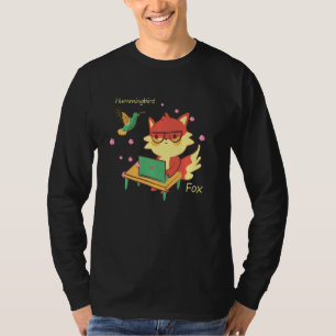 Camiseta Curte Fox & Hummingbird Sakura Blossom Flor Studi