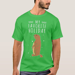 Camiseta Curte Groundhog Rodent vacaciones favoritas Happy 