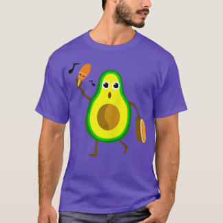 Camiseta Curte Kawaii Animado Músico Aguacate Addict Mania