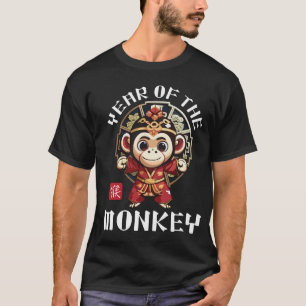 Camiseta Curte Kawaii año lunar de mono chino asiático Zodi