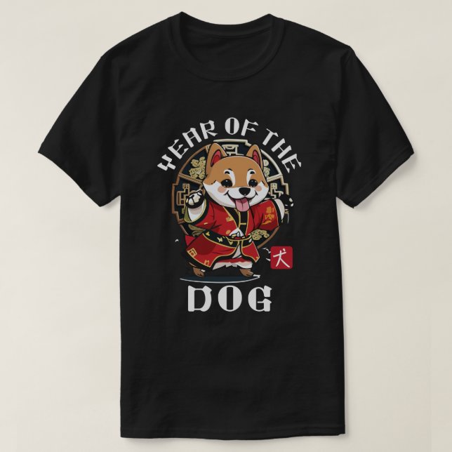 Camiseta Curte Kawaii Año Lunar de Perro Chino Asiático Zod (Diseño del anverso)
