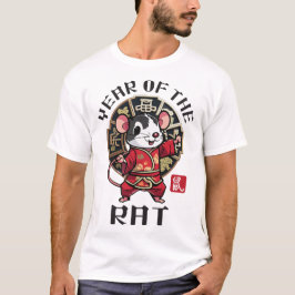 Camiseta Curte Kawaii Año Lunar de Rat Zodiac chino asiátic