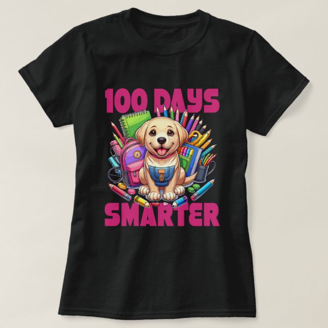 Camiseta Curte Labrador Recuperever100th Day of School 100  (Diseño del anverso)