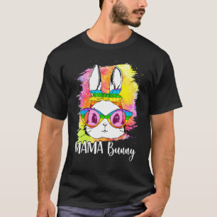 Camiseta Curte Mama Bunny Face Glasses Easter Day W