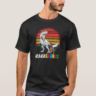 Camiseta Curte Mamasaurus T Rex Dinosaur Mama Autism Awaren