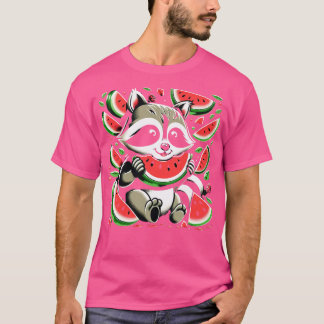 Camiseta Curte Raccoon Comer sandía Fruta Verano Hombres Do