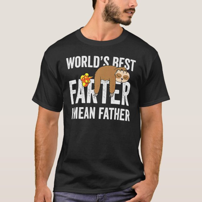 Camiseta Curte Sloth Farter Mejor Padre Stinky Padres Día F (Anverso)