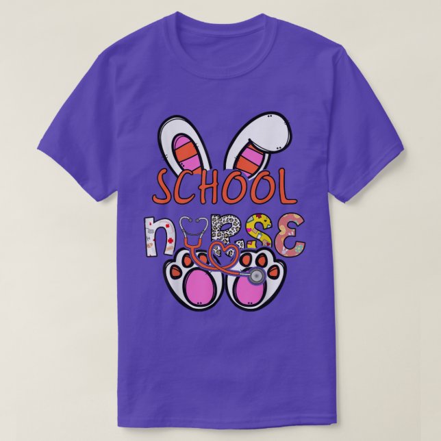 Camiseta Curte Stethoscope Escuela Enfermera Bunny Easter D (Diseño del anverso)