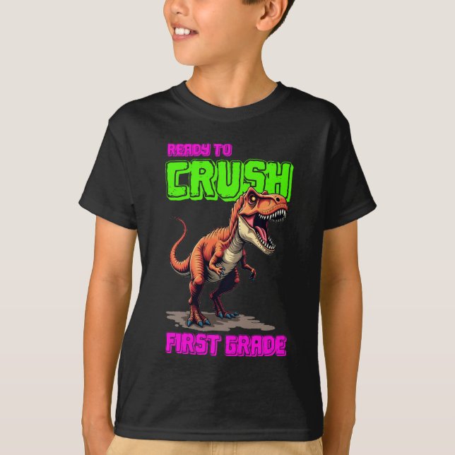 Camiseta Curte T-Rex Crushes Primer Grado Tee (Anverso)