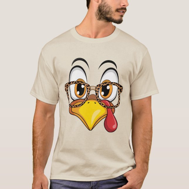 Camiseta Curte Turkey Face Leopard Glasses Fall (Anverso)