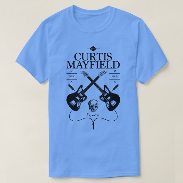 Camiseta Curtis Mayfield Guitar Vintage Logo (Diseño del anverso)