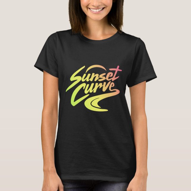 Camiseta Curva de puesta de sol degradado (Anverso)