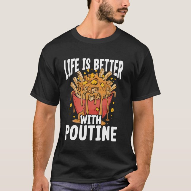 Camiseta Curva de queso Fries Francesas Quebec Poutine Indu (Anverso)