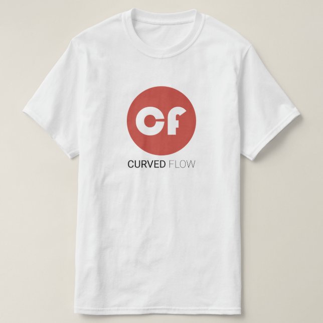 Camiseta curvada del logotipo del FLUJO (Diseño del anverso)