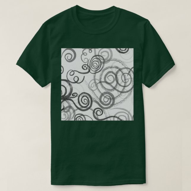 Camiseta Curvas de líneas orgánicas brillantes monocromátic (Diseño del anverso)