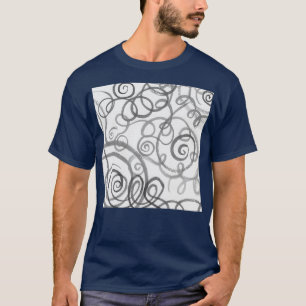 Camiseta Curvas de líneas orgánicas brillantes monocromátic