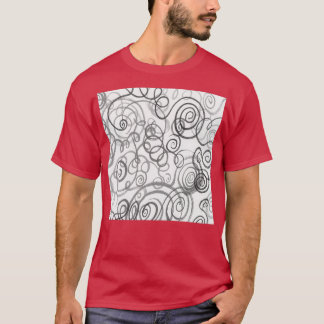 Camiseta Curvas de líneas orgánicas brillantes monocromátic