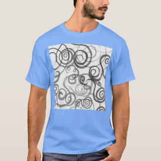 Camiseta Curvas de líneas orgánicas brillantes monocromátic