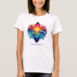 Camiseta Curvas de Surfboard de Sunset