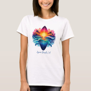 Camiseta Curvas de Surfboard de Sunset