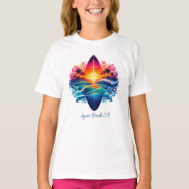 Camiseta Curvas de Surfboard de Sunset