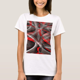 Camiseta Curvas en capas rojas, blancas y grises de los och