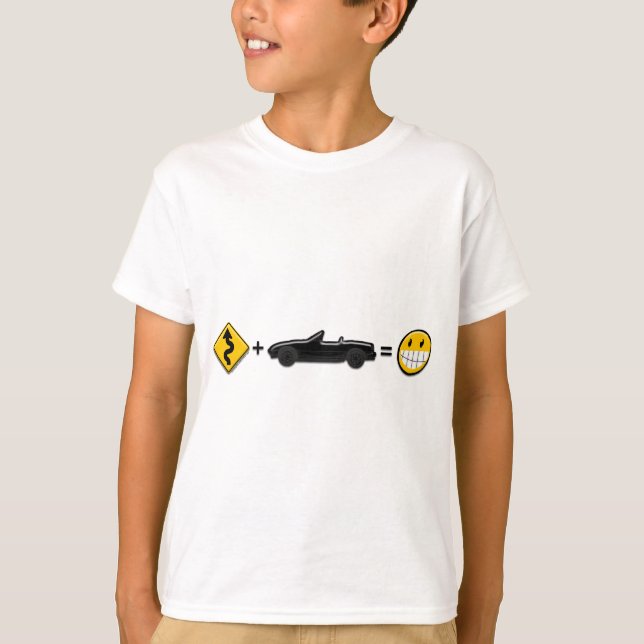 Camiseta Curvas + MX5 = diversión (Anverso)