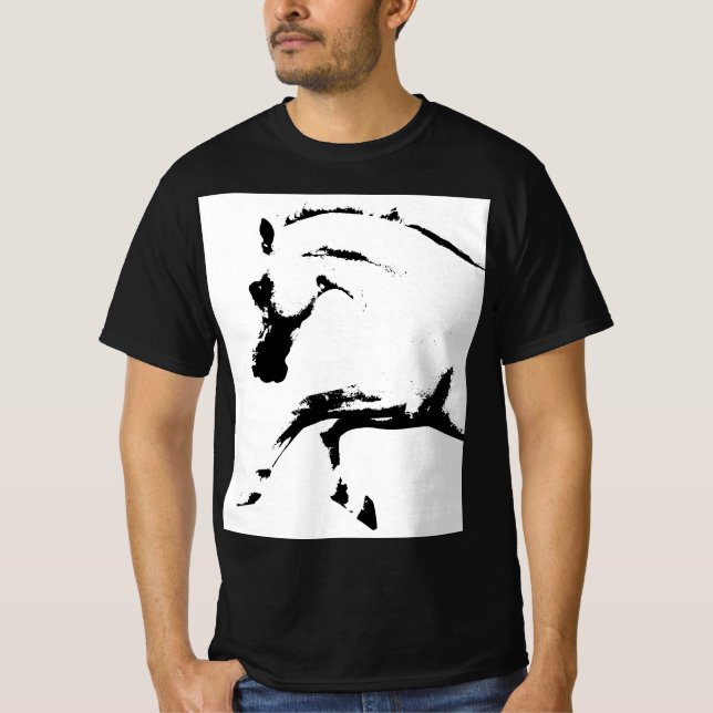 Camiseta Curvet Horse Mens Plantilla moderna de arte pop mo (Anverso)
