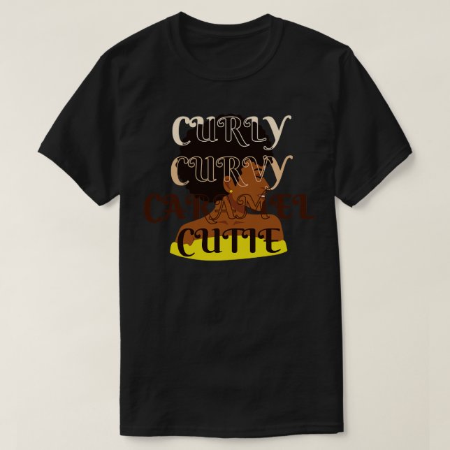 Camiseta Curvy amel Cutie Natural Hair African Queen (Diseño del anverso)