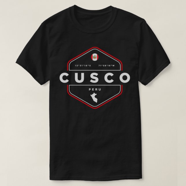 Camiseta Cusco Peru Map Flag Graphic  (Diseño del anverso)