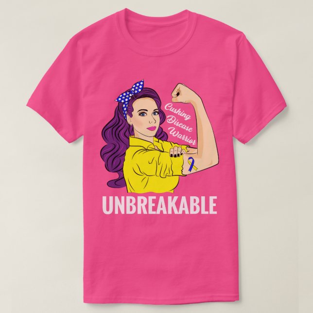 Camiseta Cushing Disease Warrior Inquebrantable Conciencia (Diseño del anverso)