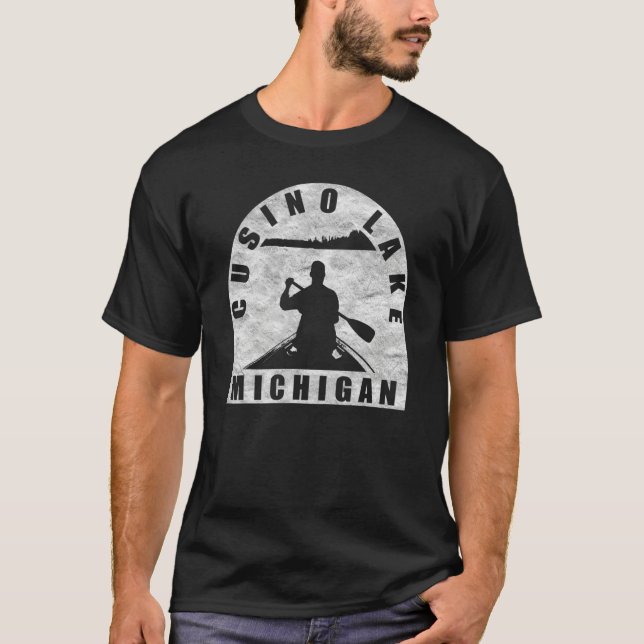 Camiseta Cusino Lake Canoeing Michigan (Anverso)