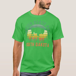 Camiseta Custer State Park South Dakota Buffalo Retro Sunse