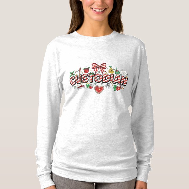 Camiseta Custodian Christmas Long Sleeve (Anverso)