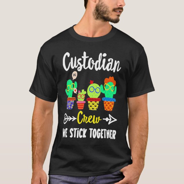 Camiseta Custodian Crew We Stick Together  Cactus (Anverso)