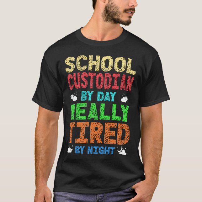 Camiseta Custodio de la escuela Janitor por día (Anverso)
