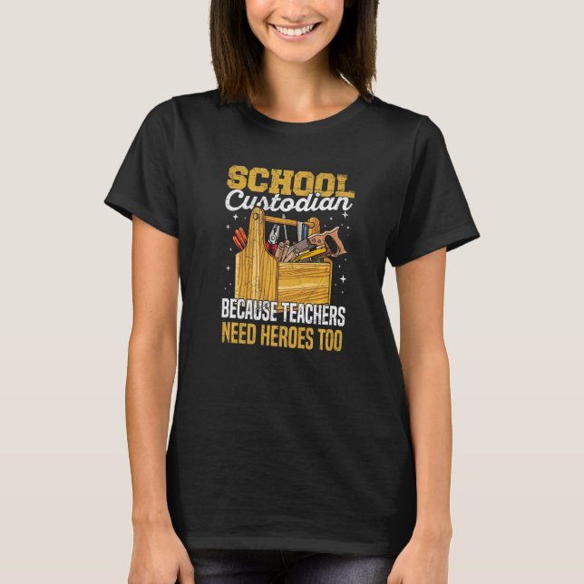 Camiseta Custodio escolar de limpieza para un custodio esco (Anverso)