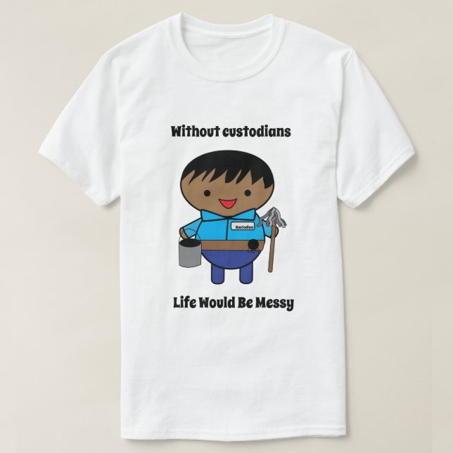 Camiseta Custodio Janitor Black Funny Personalize (Diseño del anverso)